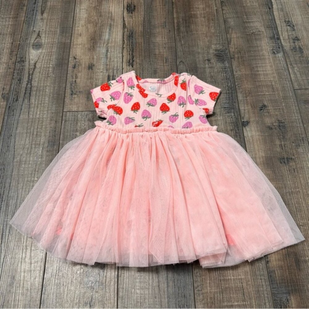 Wonder Nation Pink Strawberry Tutu Tulle Dress 18 Months